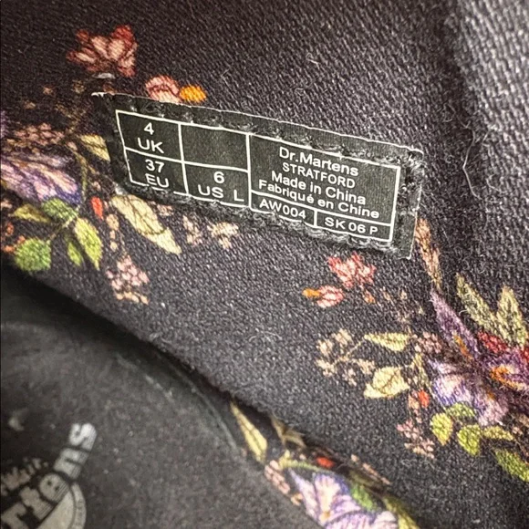 Dr. Martens Stratford Canvas combat boots floral red burgundy lace up US6 - Picture 10 of 10